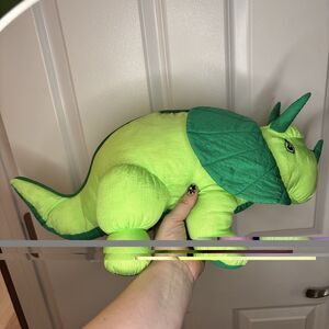 Prestige Toy 21” Nylon Triceratops Stuffed Plush 1989 With Noise